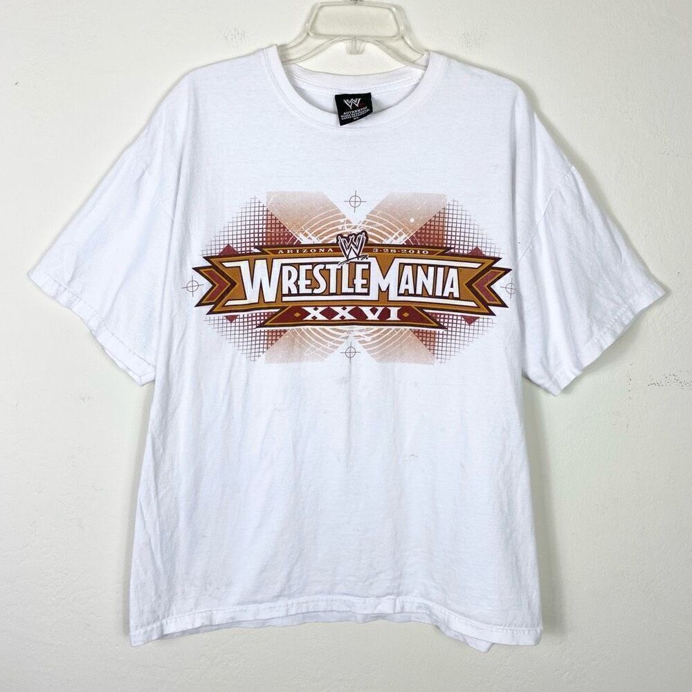 WWE 2010 Arizona Wrestlemania XXVI White & Red Graphic Tshirt Size XL